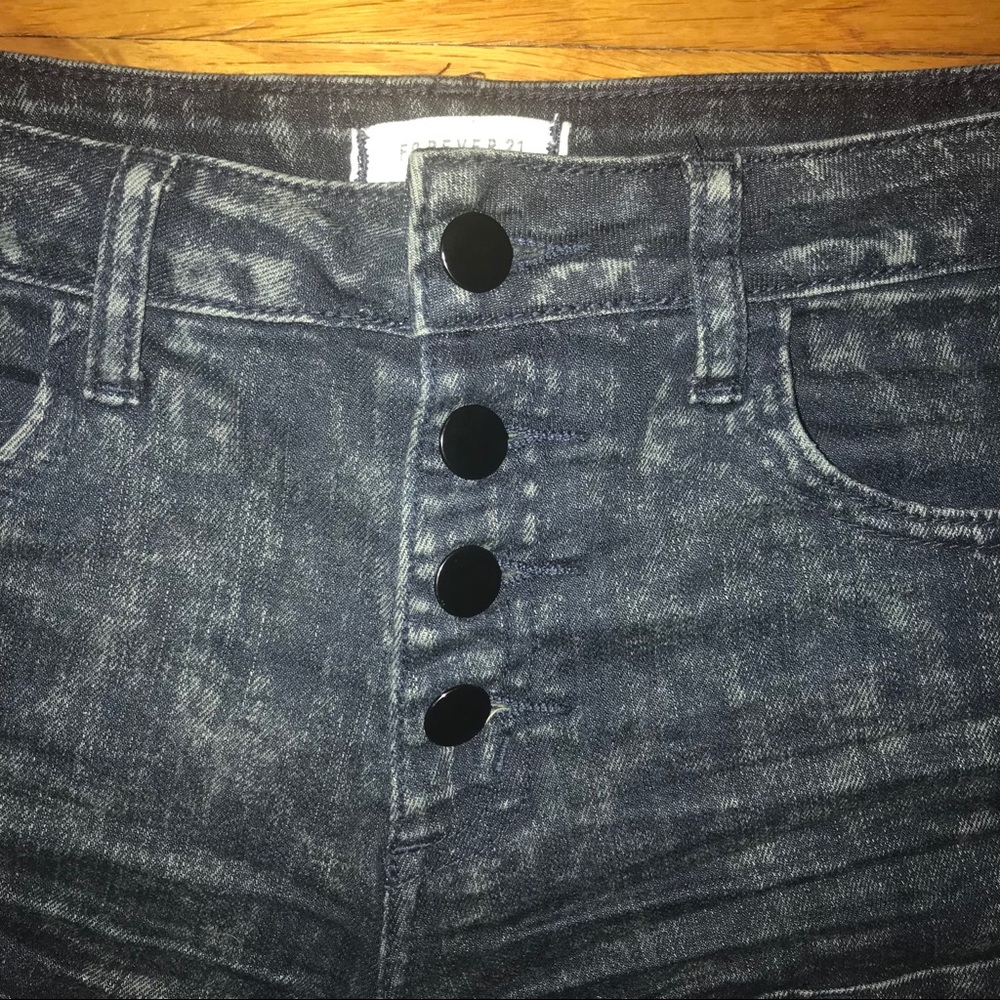 Button Fly Mid Rise Shorts - Picture 2 of 5